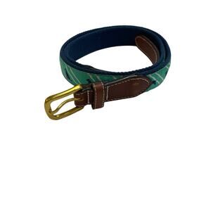 Simply Southern Brass Color Buckle Brown Leather Lab Dog Belt Classic Preppy 36
